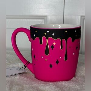 Pink and Black Drip Design Mug